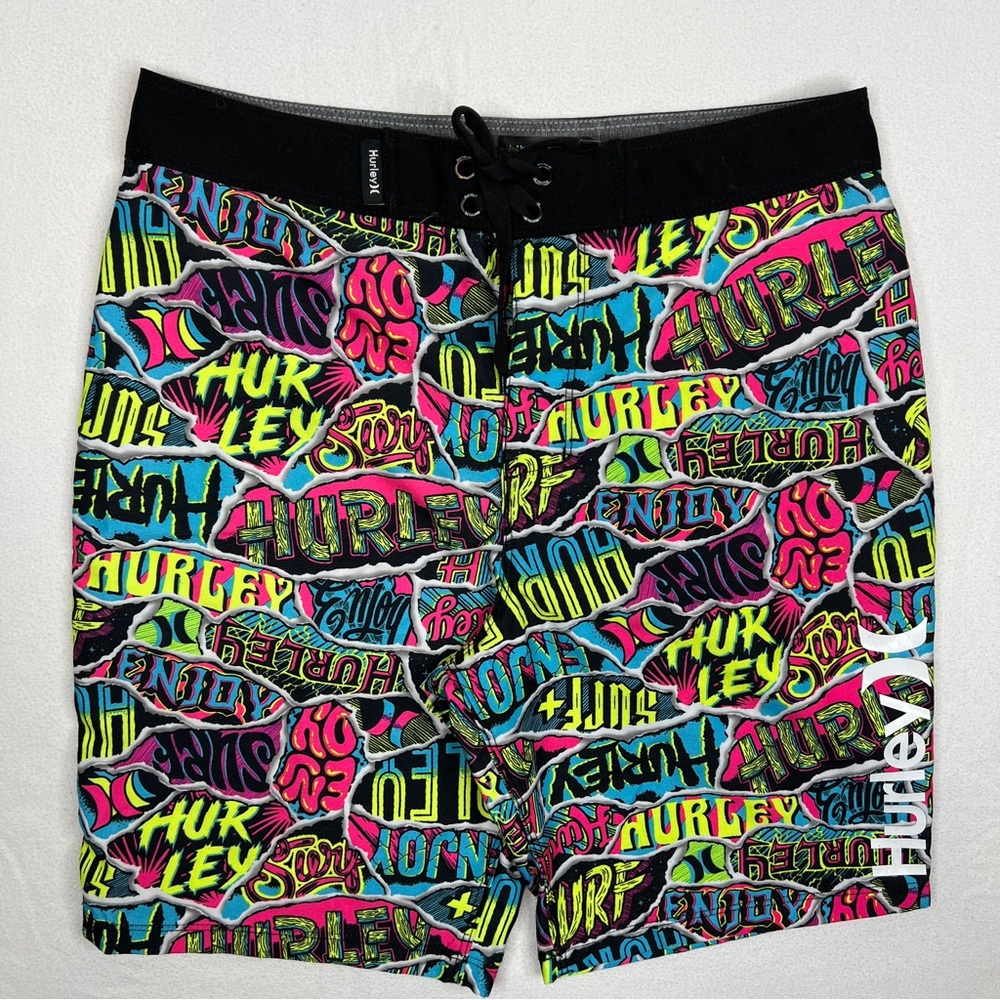 Hurley Boys Board Shorts Multi/Sticker Size 12/26